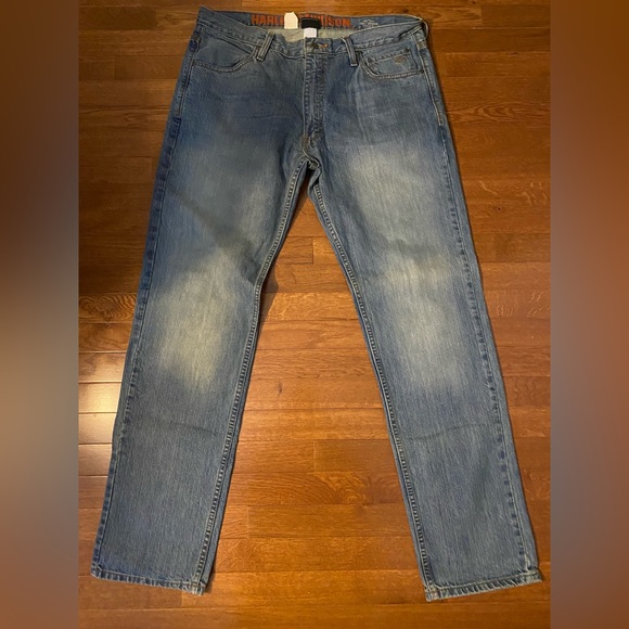 Harley Davidson Motorcycle Jeans Medium Blue Wash Size 36 X 34 - Picture 5 of 12